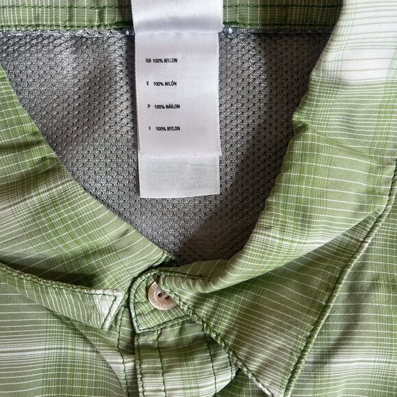 The North Face Shirt Mens XL Green Plaid Button  Vaporwick Vented Outdoor - Picture 6 of 12